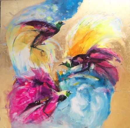 Dimos01, Birds of Paradise, Mixed Media, 100x100cm, 2013, $4500.JPG