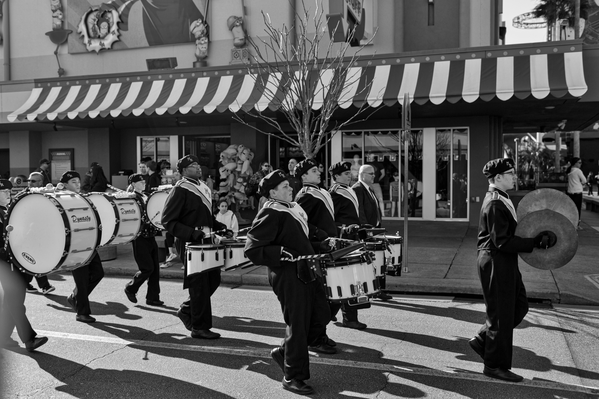 Gene on the middle snare drum. 