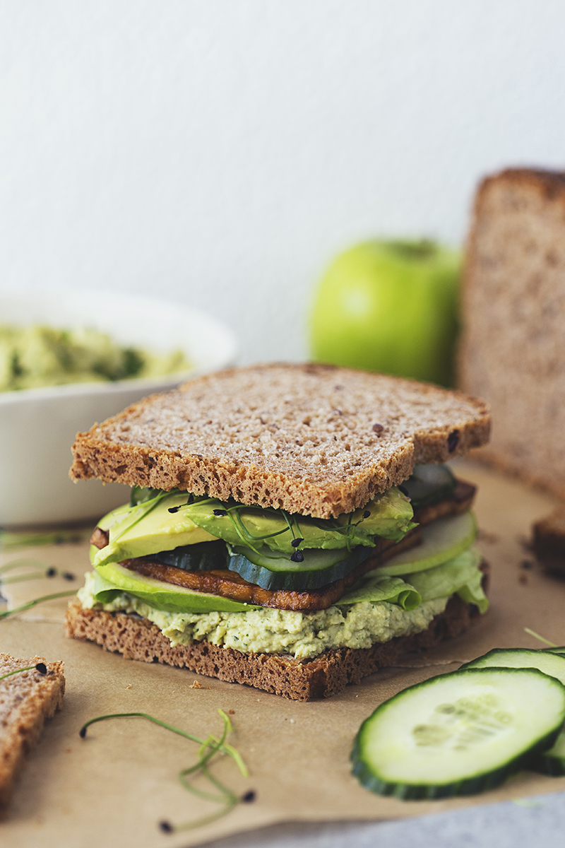 Green Sandwiches with Maple & Soy Crispy Tofu — Cocoon Cooks
