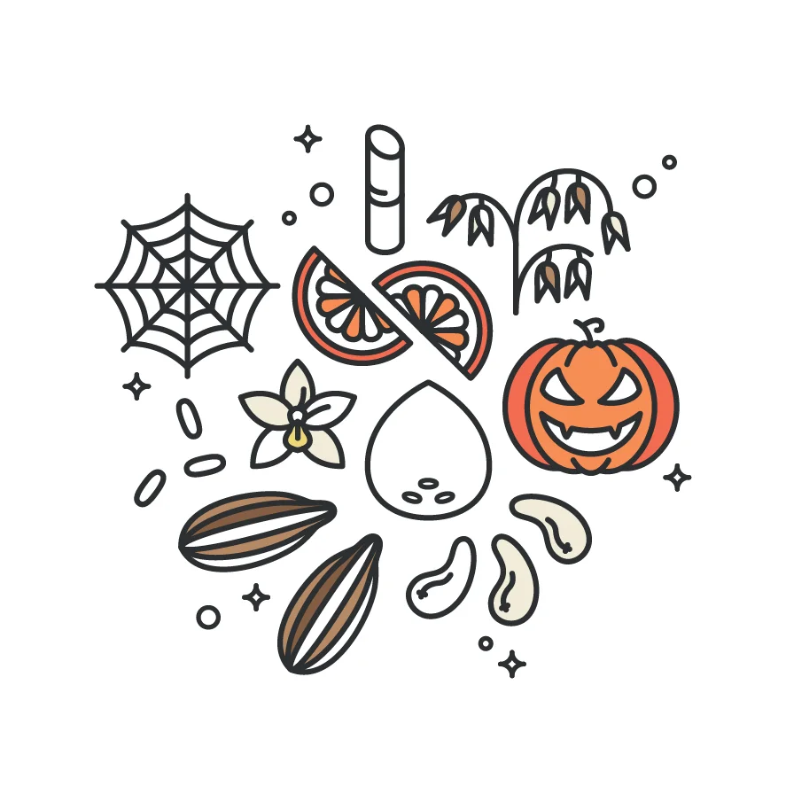 Vegan Halloween Recipe: deliciously fluffy and moist Chocolate &amp; Pumpkin Cake, frosted with an Orange Cashew “Buttercream”.