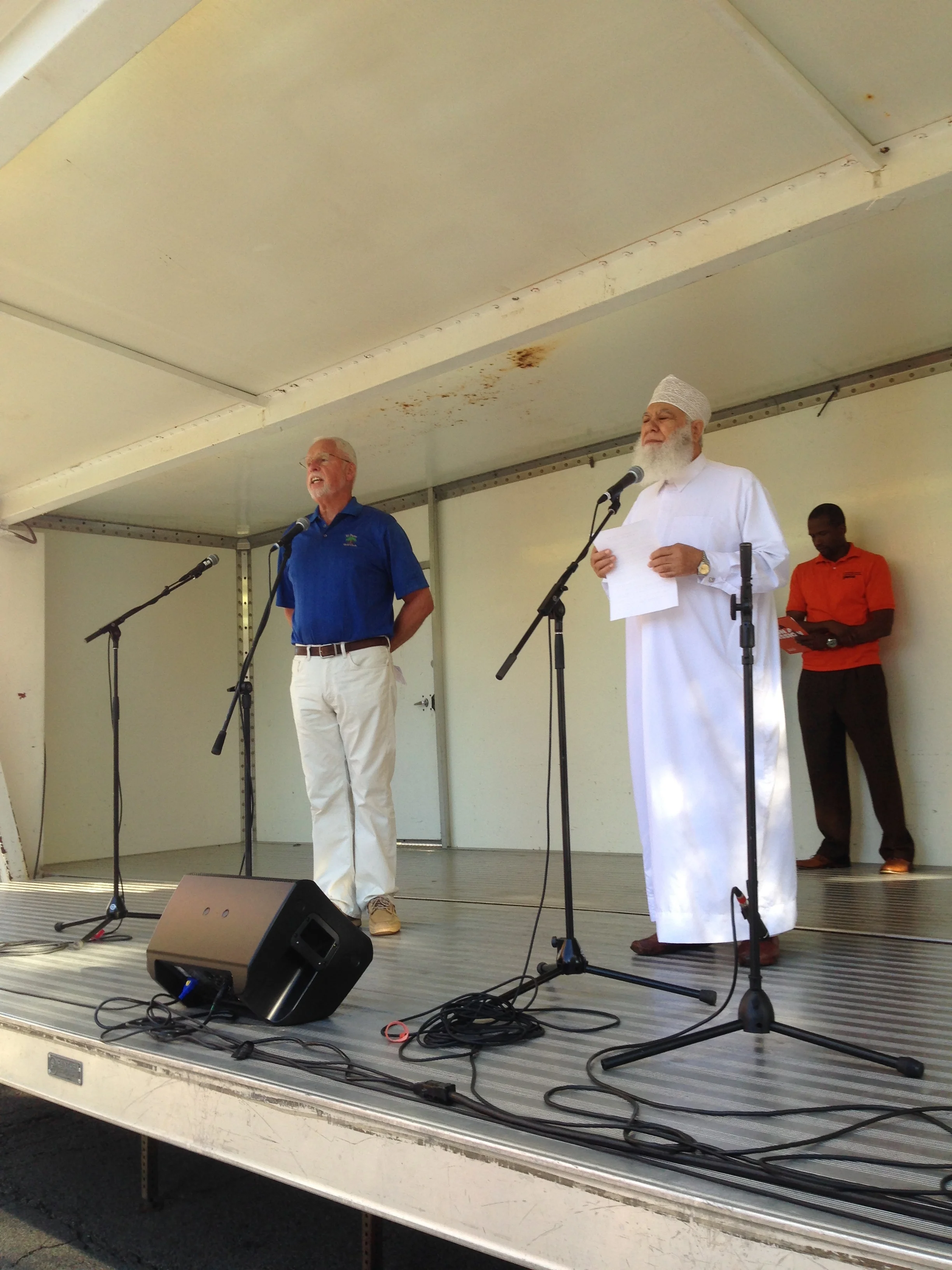 The Rev. John Libert and Imam Abu Emad were among Twin Cities spiritual leaders who dedicated Tuesday's NIOTBN 20th anniversary celebration.