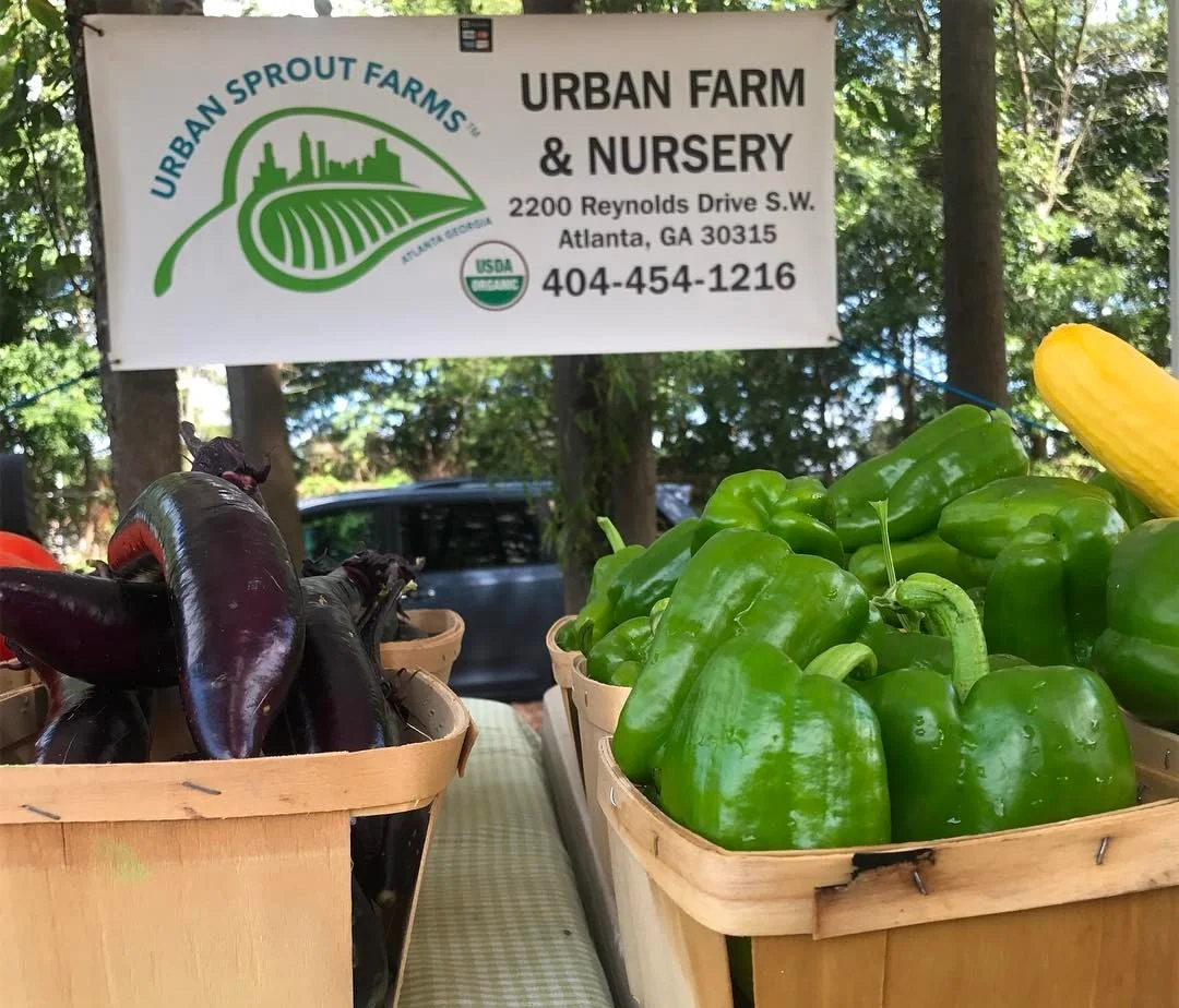 Urban Sprout Farms is home to a year-round, on-site farmers market (fresh produced at the farmers market shown above).
