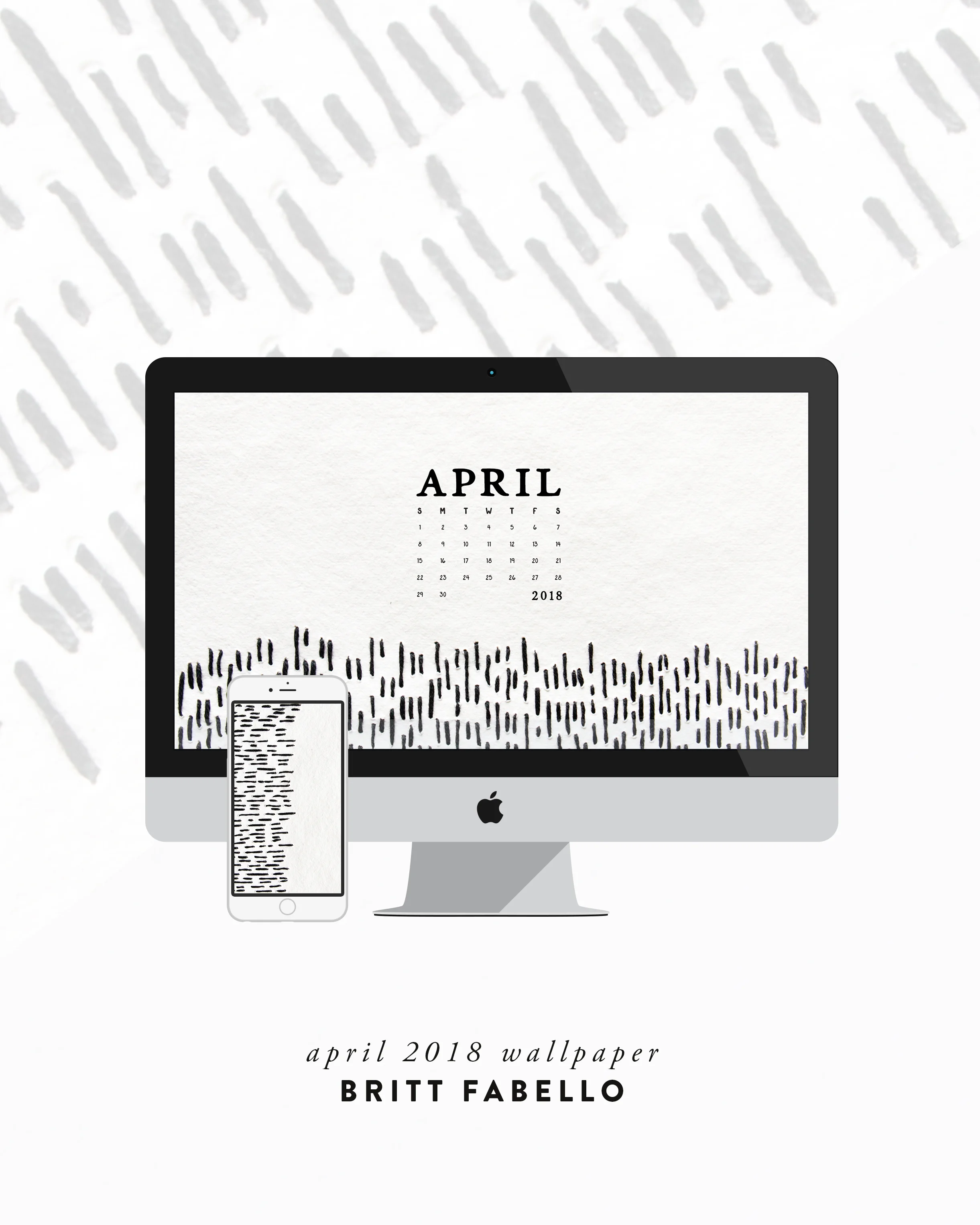 Wallpaper April 2018 Calendar Art Britt Fabello