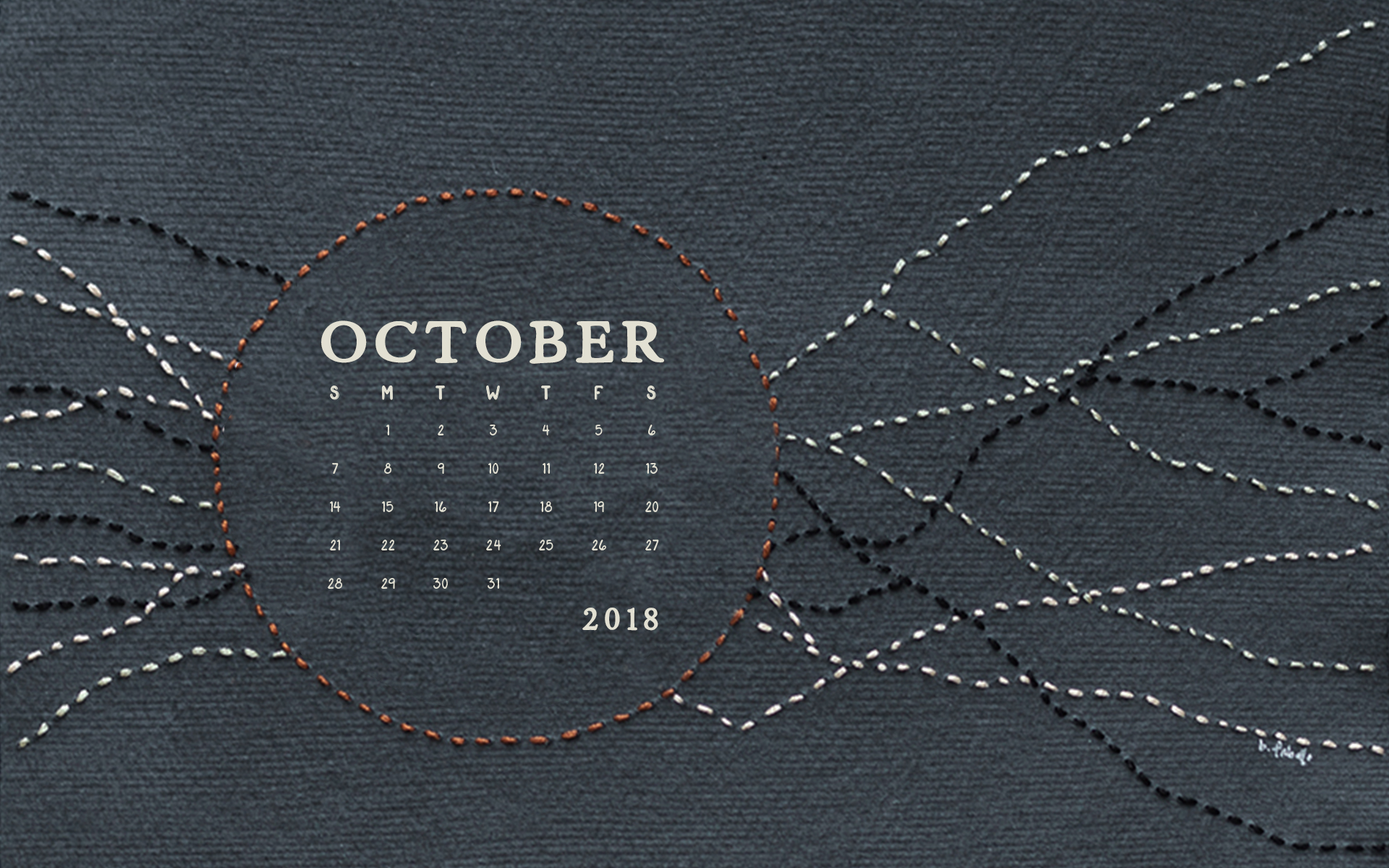 Wallpaper: October 2018 Calendar & Art