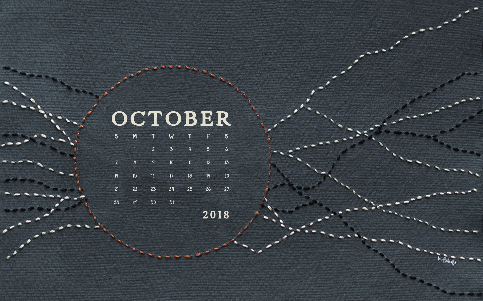 Wallpaper October 2018 Calendar Art Britt Fabello