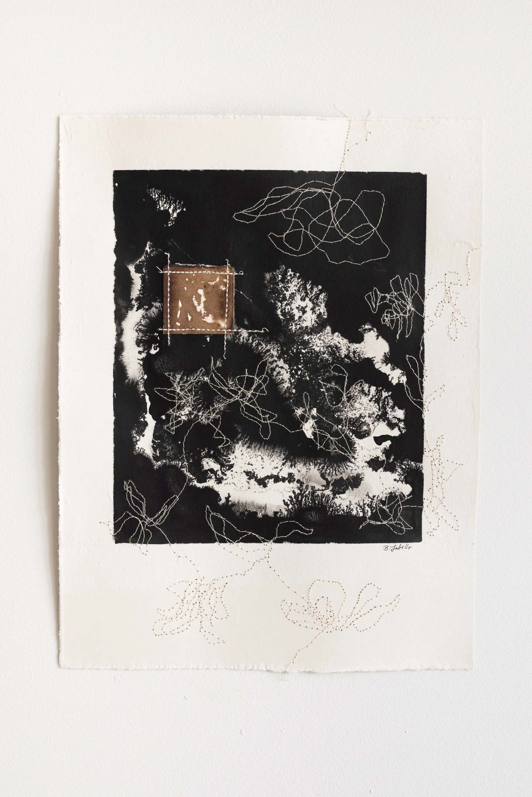  Camellia, No. 9 , 2025
 
Ink & thread on paper
 
 9.875" x 13" 