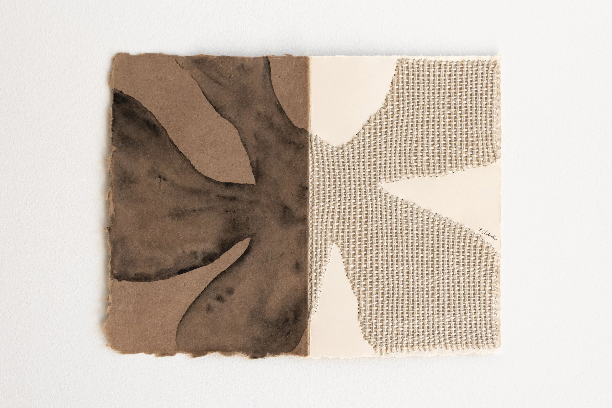  Untitled , 2025
 
Watercolor & woven thread on paper
 
 9" x 7" 