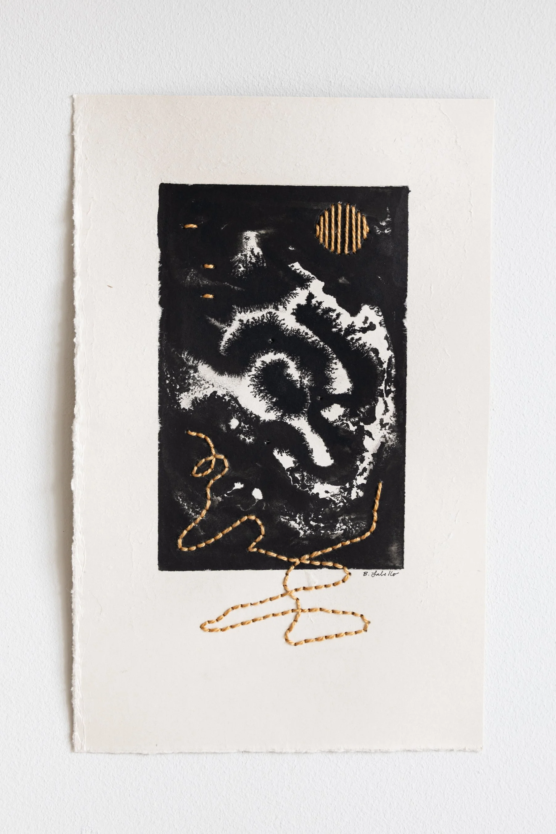  Camellia, No. 8 , 2025
 
Ink & thread on paper
 
 6.25" x 9.75" 
