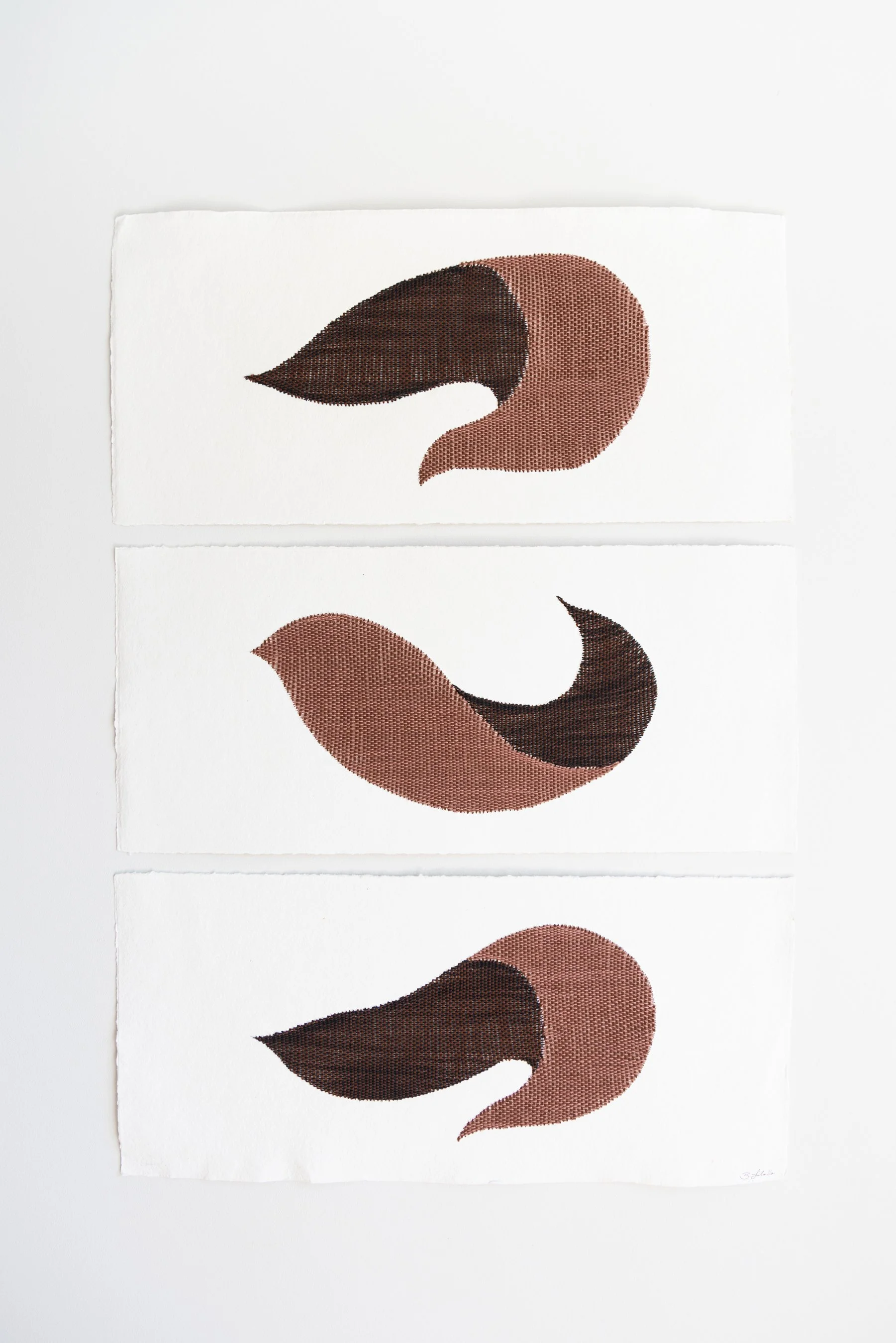  Falling On Different Planes , 2025
 
Woven thread on paper
 
 22.25" x 31.5" 
