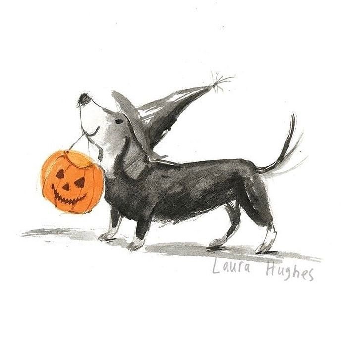 Happy Hallo-weenie from all of us at LJPR! 👻🎃 #happyhalloween #halloweenart