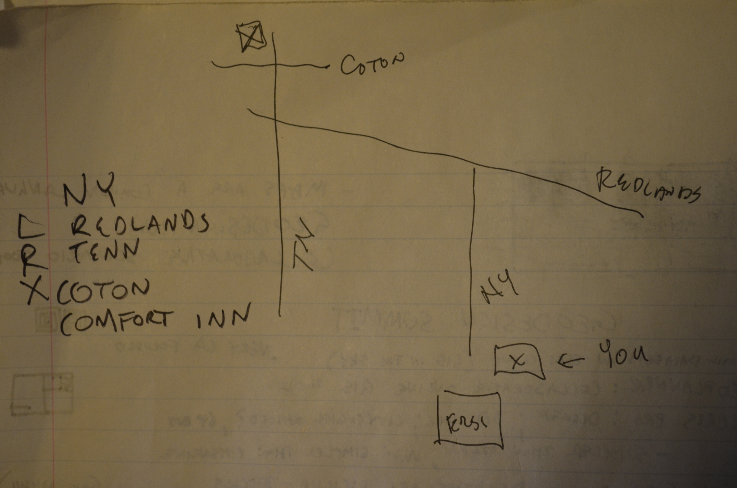 Here's how I geodesigned myself back to the hotel from ESRI after Joe took the rental car. There's something particularly ironic about a drawing a paper map in the digital map headquarters of the world.