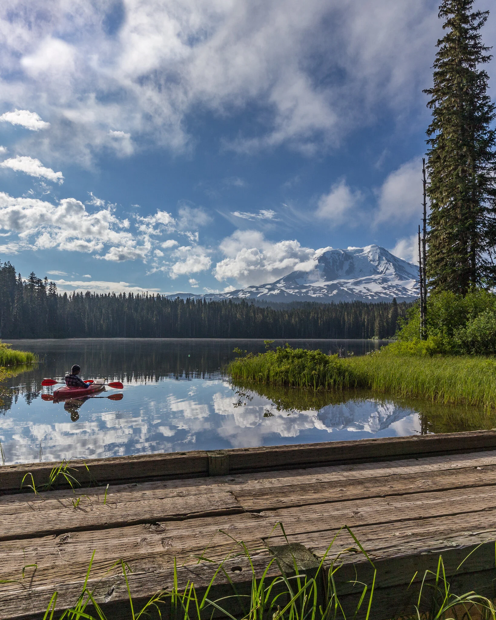 Kayaking on Takhlakh lake, Washington
