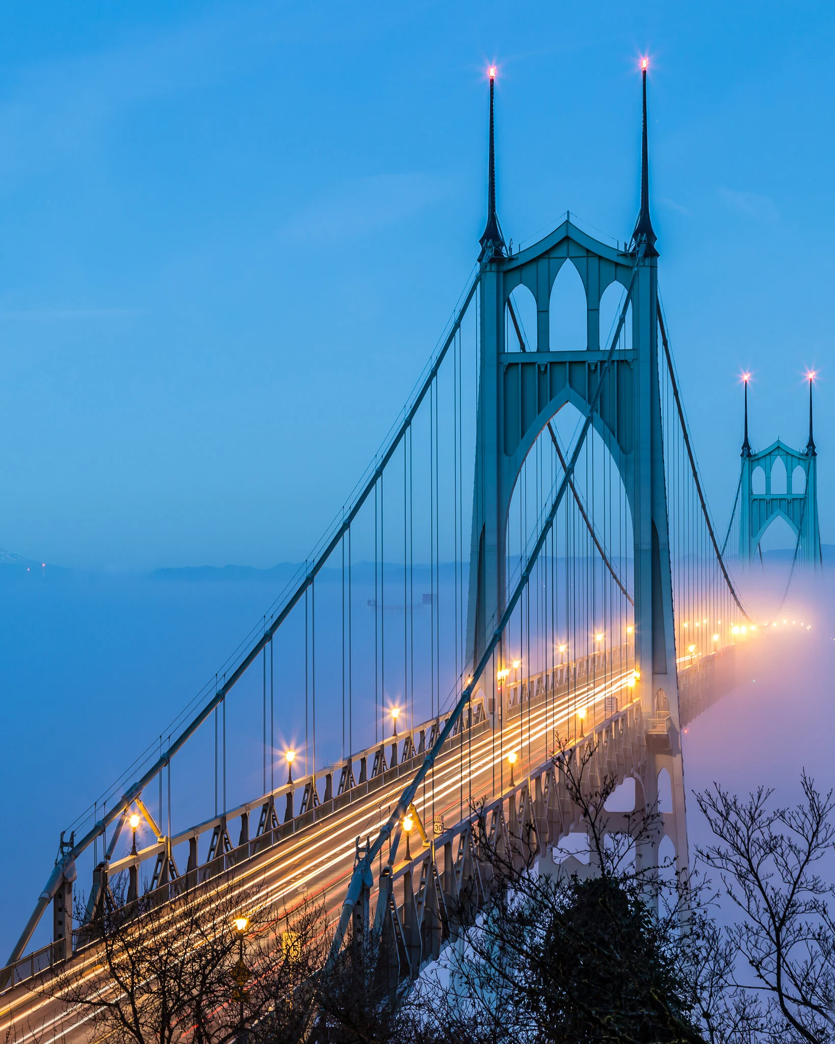 Evening Fog - Saint Johns Bridge, Portland, Oregon
