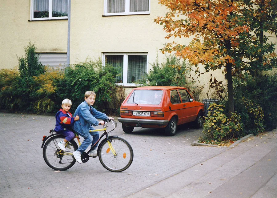 My brother and I in our hometown in Germany.