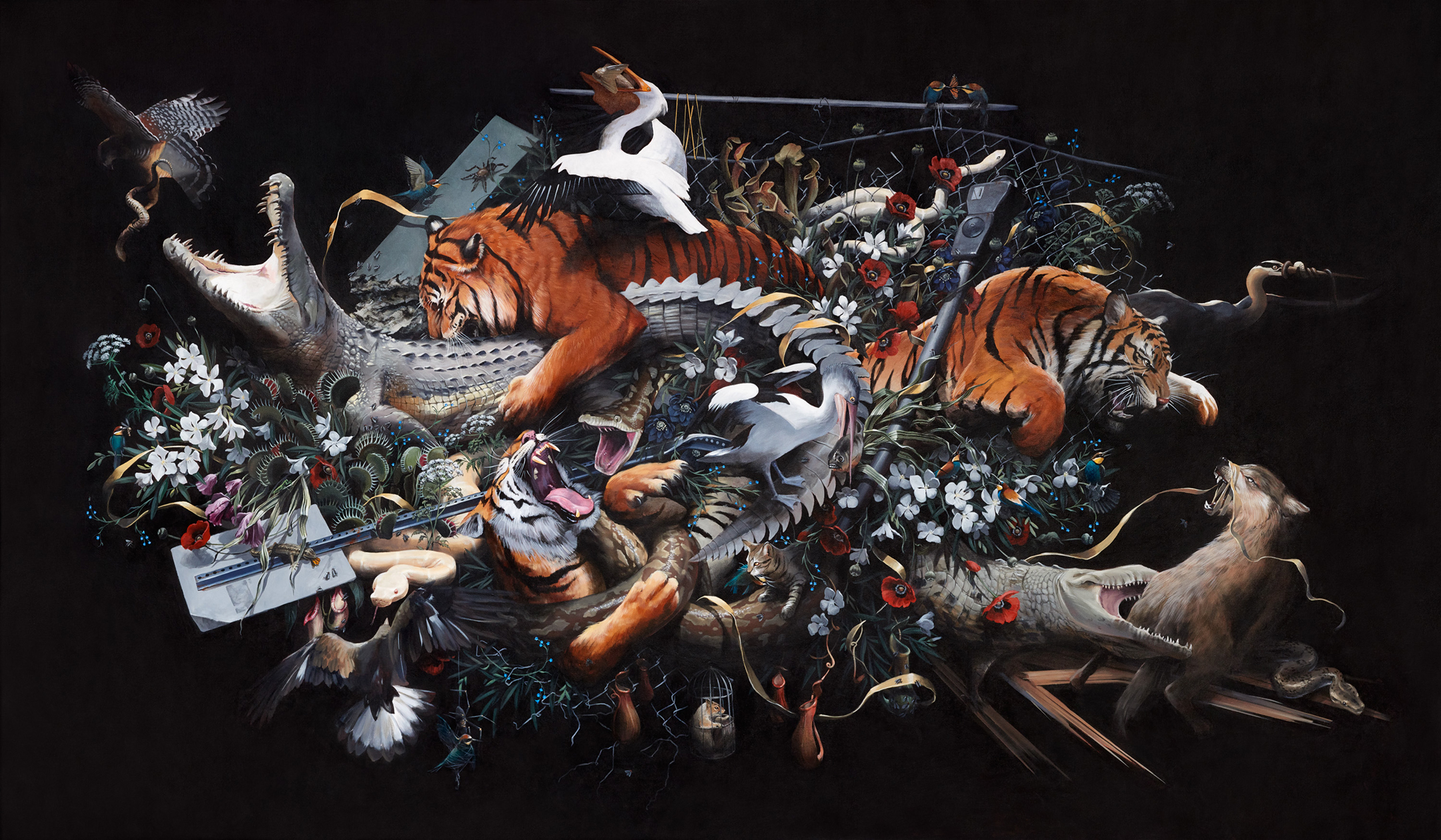   Beasts and Beauty, 2016  Acrylic on Canvas 304 x 182 cm / 120 x 72 in 