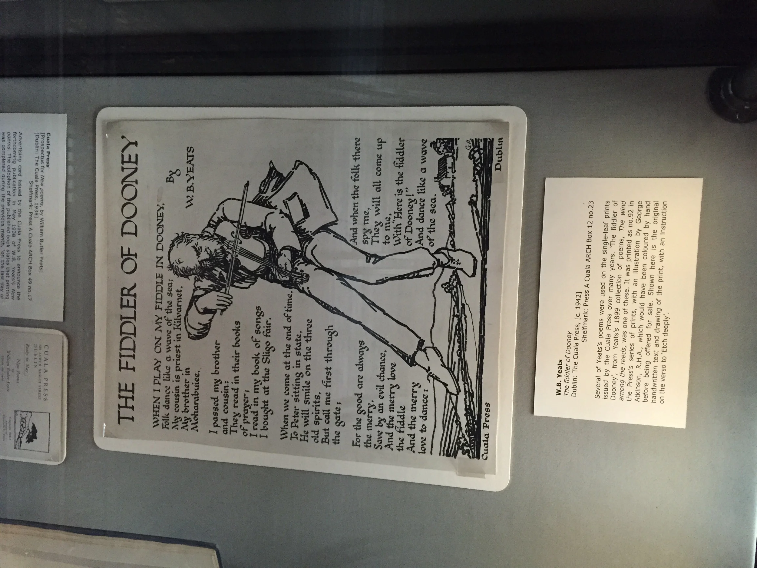 Yeats in the Trinity Library (my least favorite class I ever took in college was Yeats)