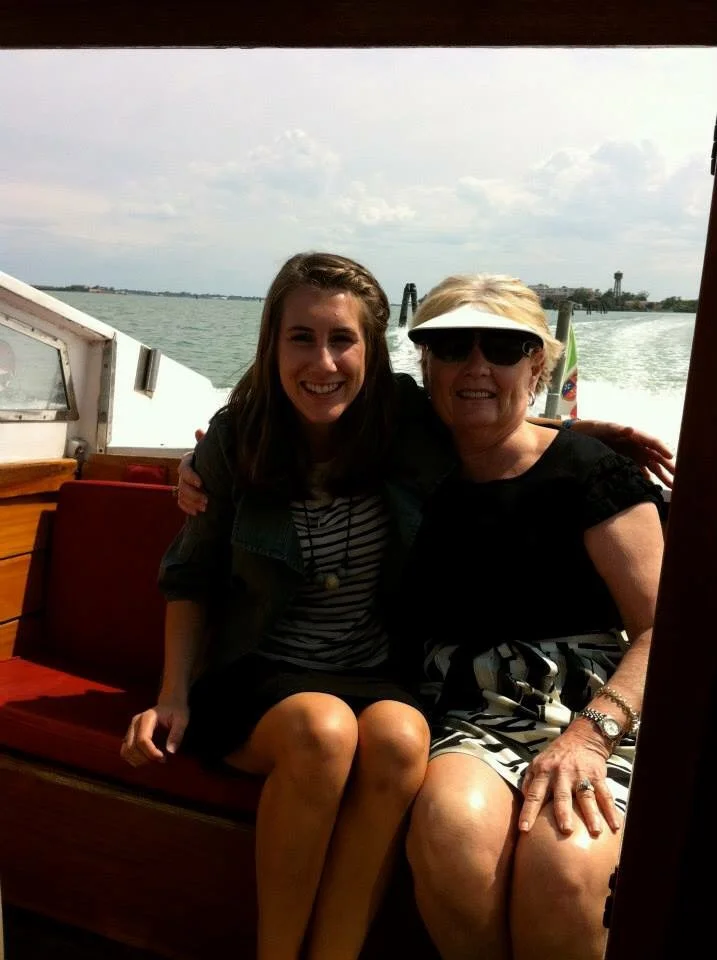 Grammy and I in a boat in Venice 2 years ago.