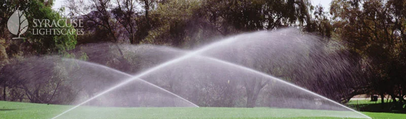 Irrigation system installation Syracuse NY lawn sprinklers watering grass