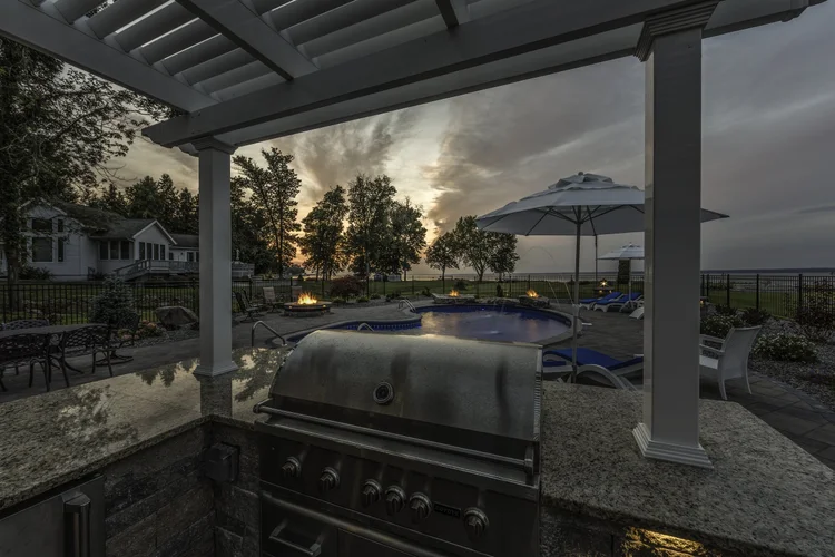 Outdoor kitchen installation and outdoor living space in Syracuse NY