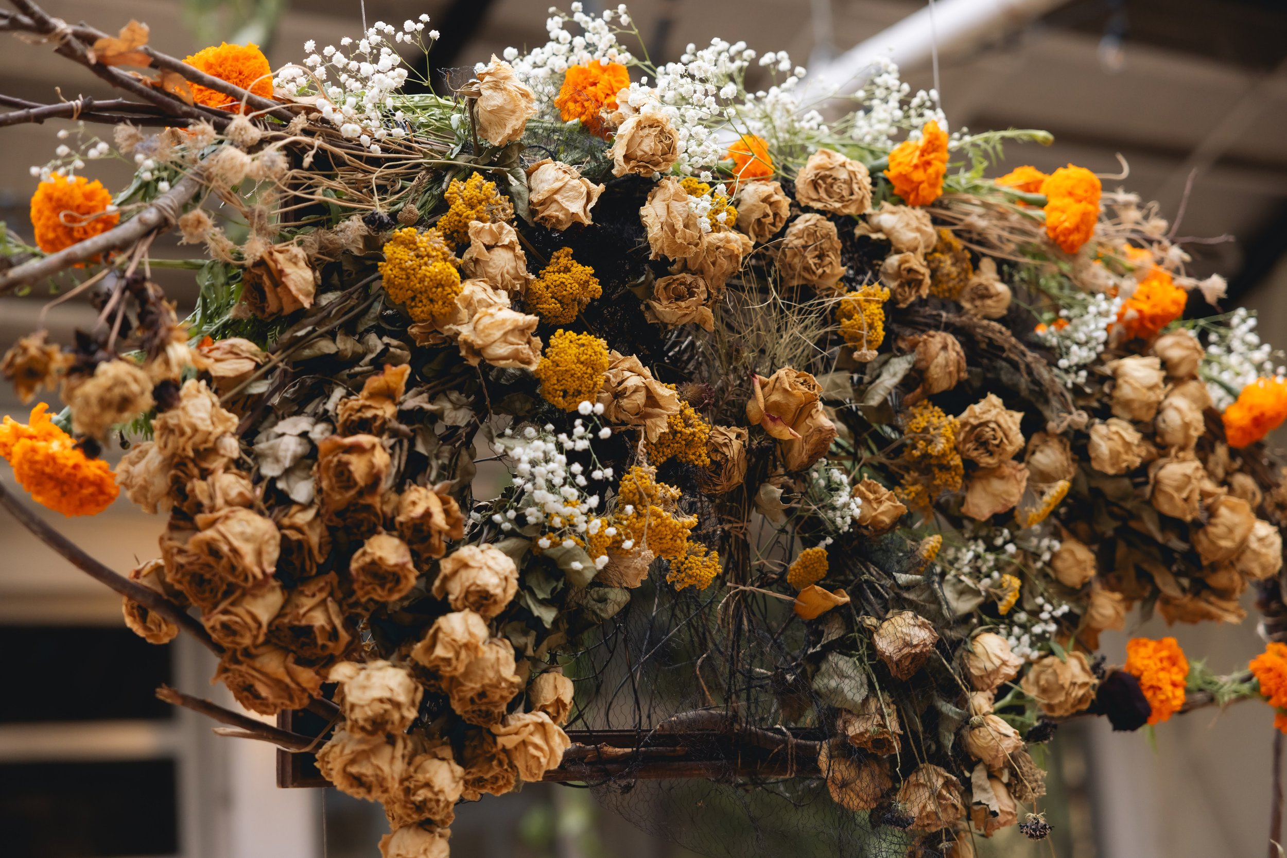 Dried flower frame for Ofrenda