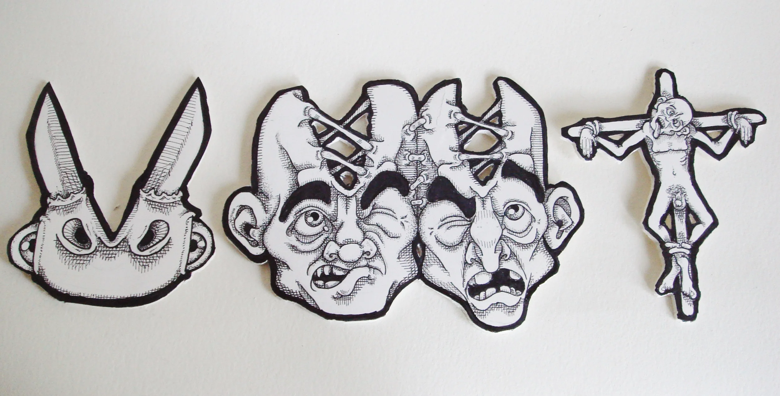 The letters V,W and T from the x420x show at Concertina Gallery (Chicago), February 2010