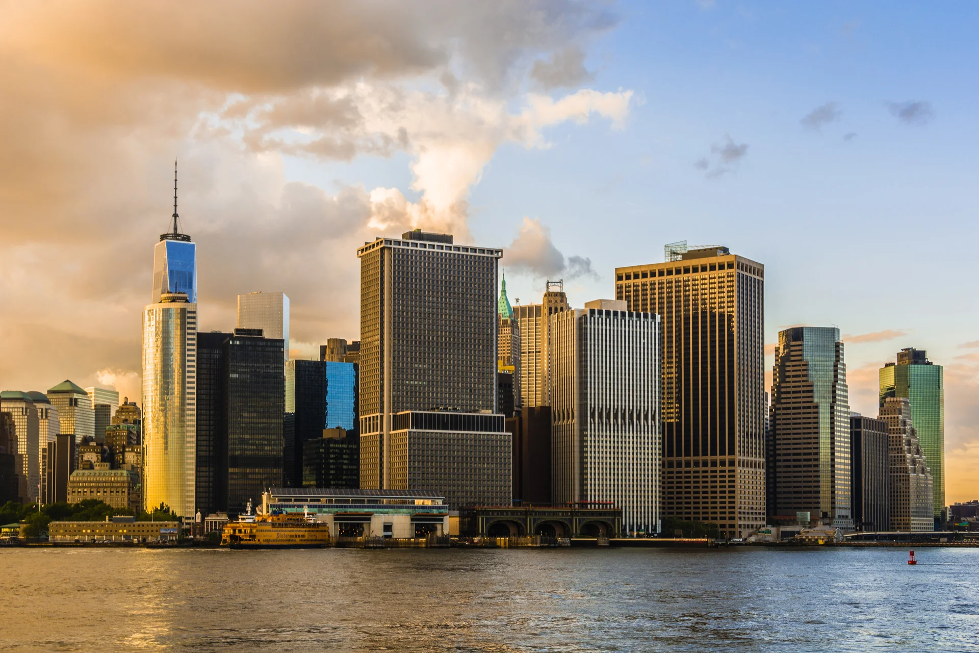 Lower Manhattan New York City Sunset