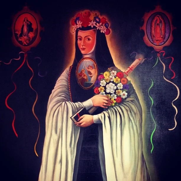 I #foundagem @ the #Special #Collections floor inthe #UTEP Library #beautiful #17thcentury #SorJuanaInésdelaCruz #feminist #poet #nun #painting (at UTEP Library)