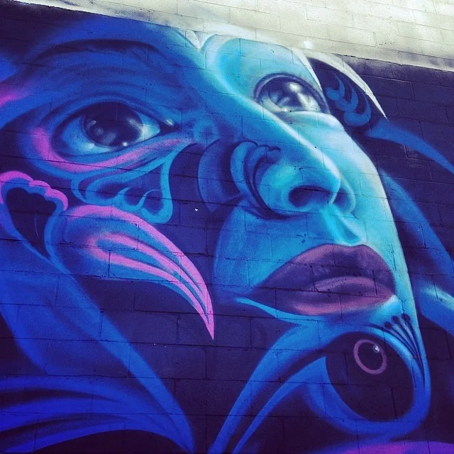 #love @w3rc ‘s idea of #sundayfunday  #ewaste #ecologycenter #les #brooklyn #wall #preview #spreadthelove #avatar #blue #portrait