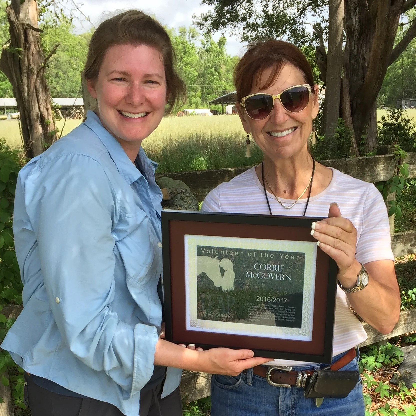 VOLUNTEER OF YEAR 2016 ~ Corrie McGovern of MCG Photography Corrie wears many hats for LEAP, from regularly volunteering, picking up extra shifts, coordinating Day of Caring Events and scheduling hoof trimming! She is our resident photographer and the keeper of our website! We are so grateful to have her as a part of our volunteer team and we cannot thank her enough for all she does! 