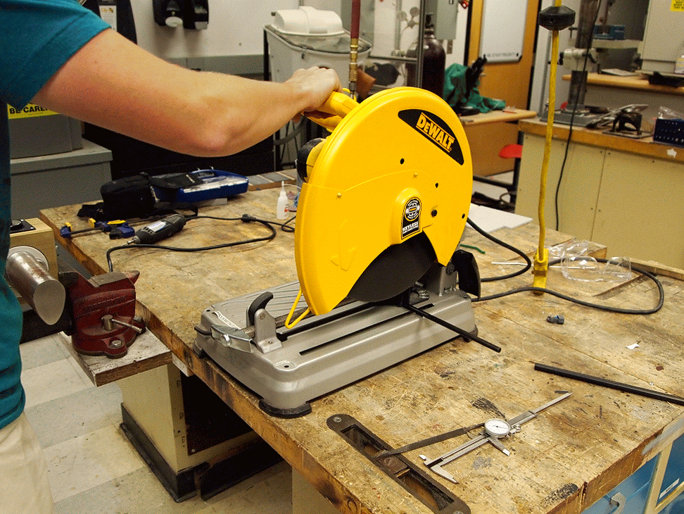 Cutting the shafts.