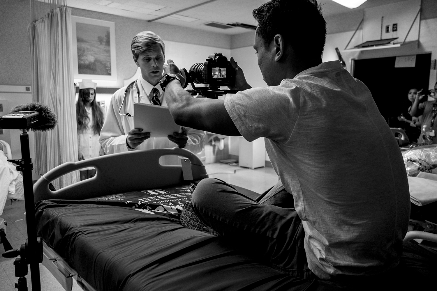 OUR CAMERA MAN BRIAN INES AND ACTOR BARRETT SHOOTING THE CLOSING SCENES FIRST