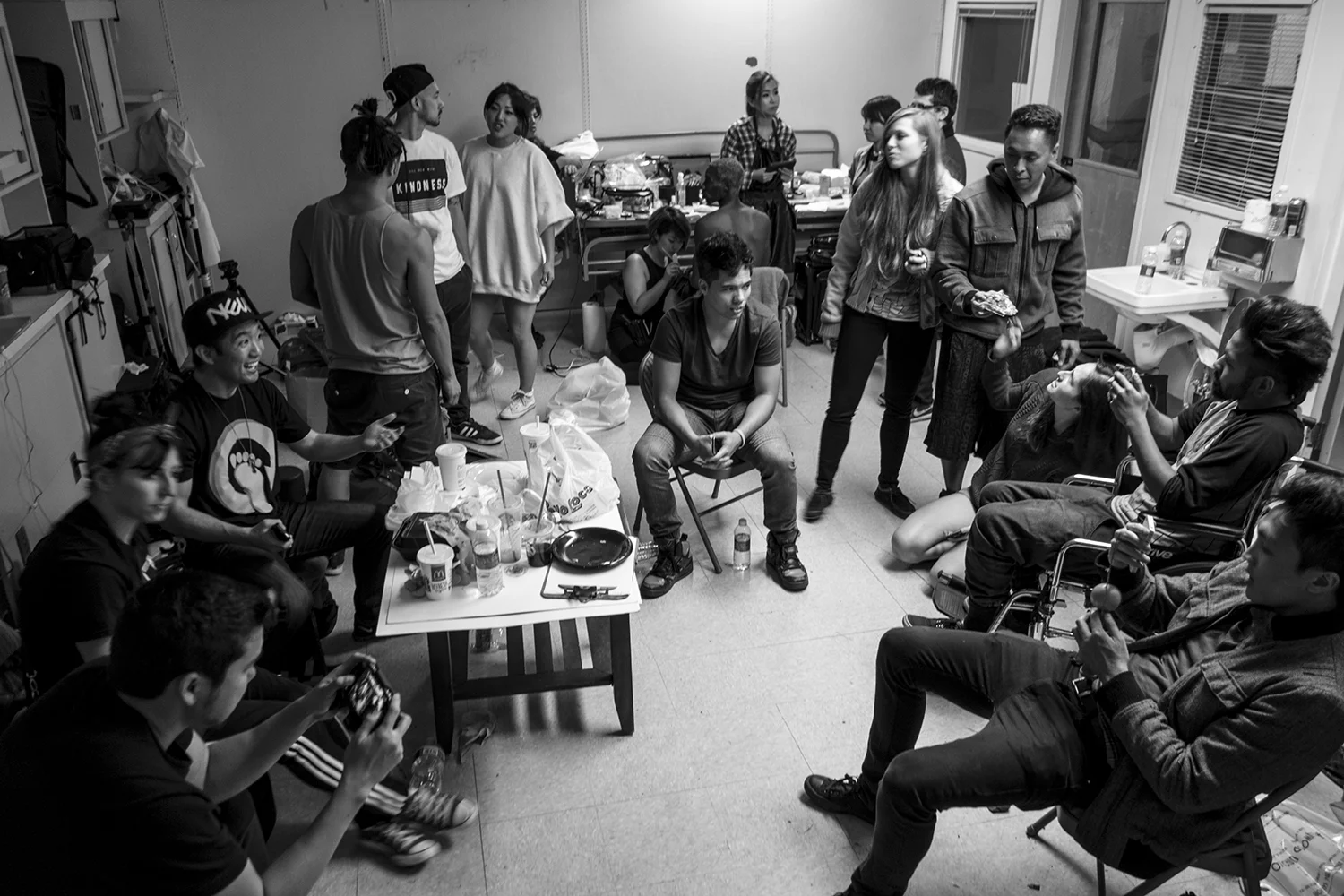 THE GREEN ROOM , WHERE WE HUNG OUT .. CLOSELY ...TOGETHER ... AWAY FROM THE SCARIES