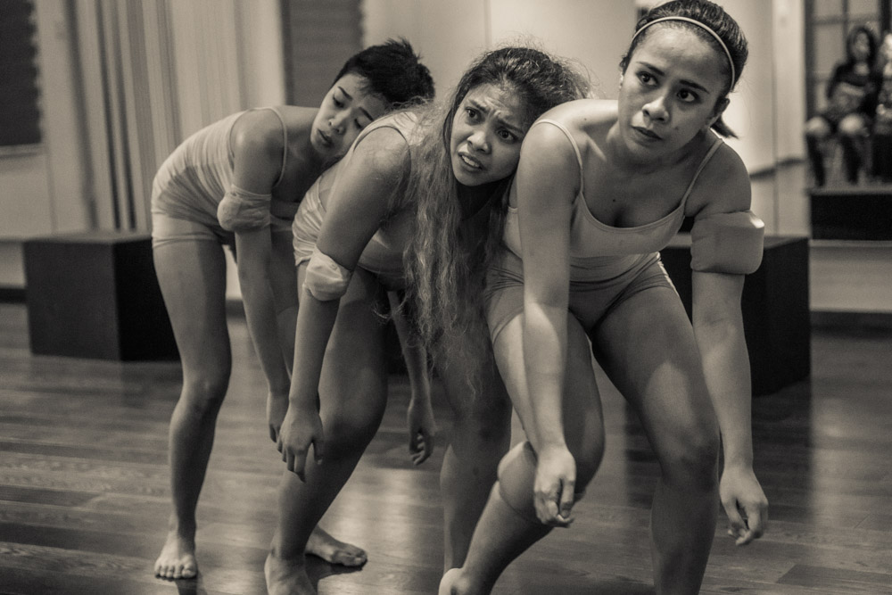 Jomelle Era, Raflesia Bravo and Nikka Bola trudging with the heavy burdens their bodies carry