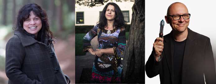 Authors Sulari Gentill, Kaaron Warren (picture by Art Atelier) & Sean Williams (picture by James Braund)