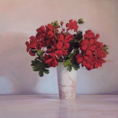 Geraniums Oil on Canvas, 41cm x 41cm
