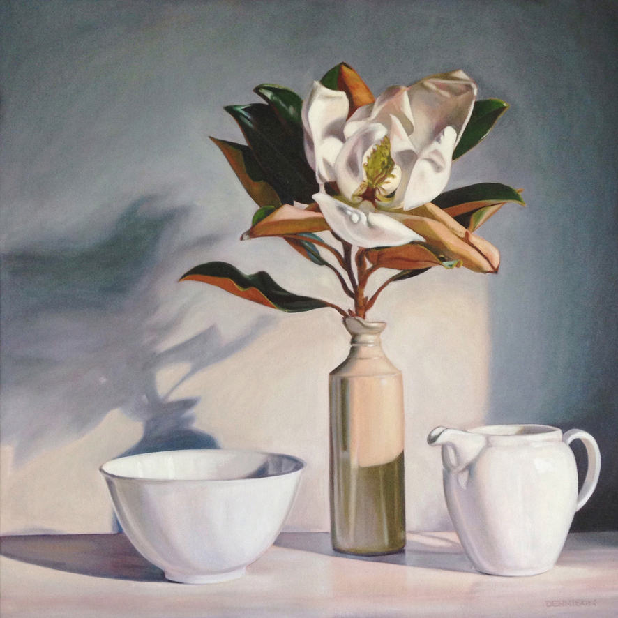 Magnolia 'Little Gem' Oil on Canvas, 61cm x 61cm