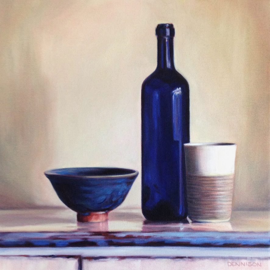 Still Life with Blue Bottle Oil on Canvas, 30cm x 30cm