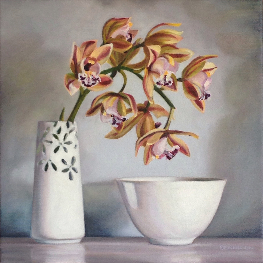 Cymbidium Orchid Oil on Canvas, 35cm x 35cm