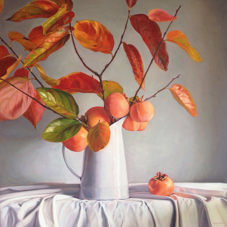 Persimmons Oil on Canvas, 101cm x 101cm