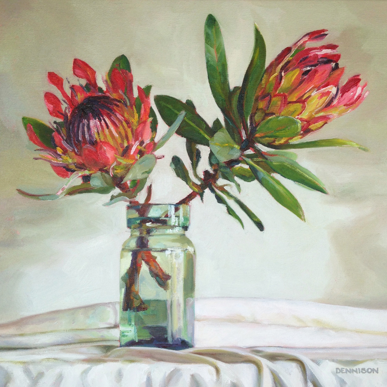 Proteas   Oil on Canvas, 35cm x 35cm