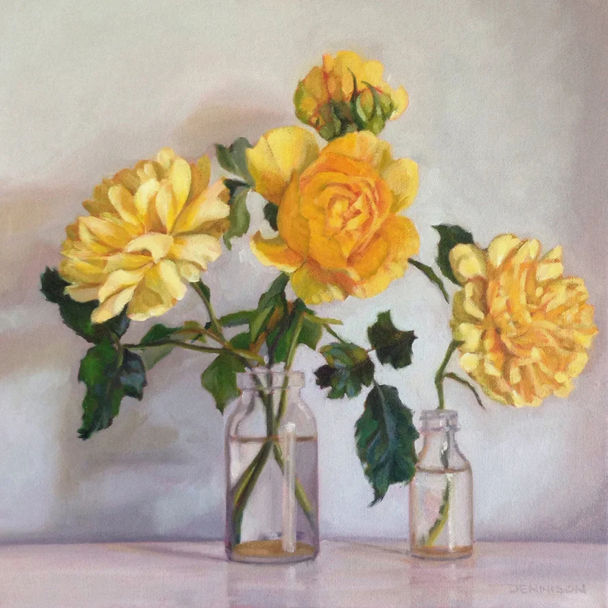 Yellow Roses   Oil on Canvas, 35cm x 35cm
