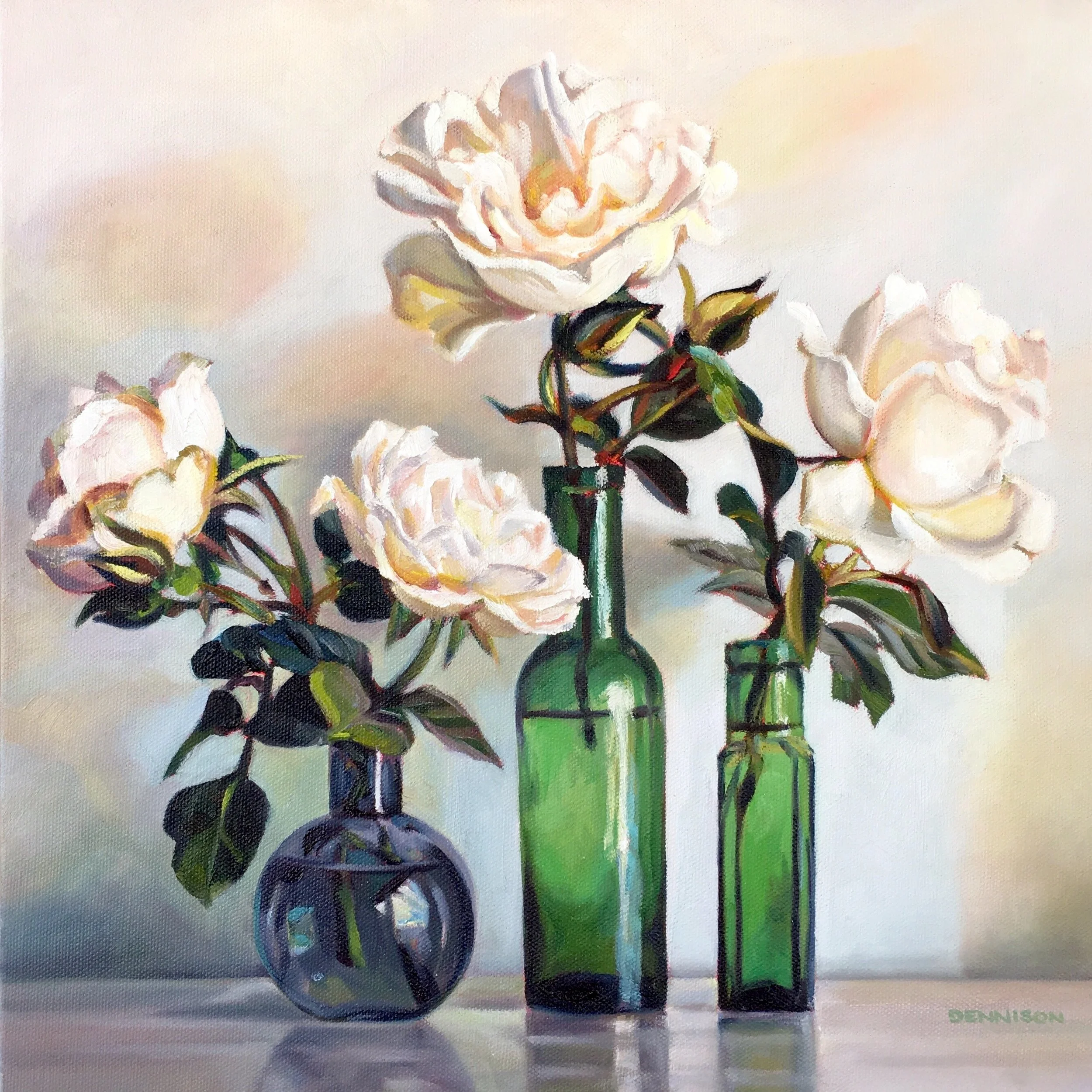 Green Still Life I   Oil on Canvas, 36cm x 36cm