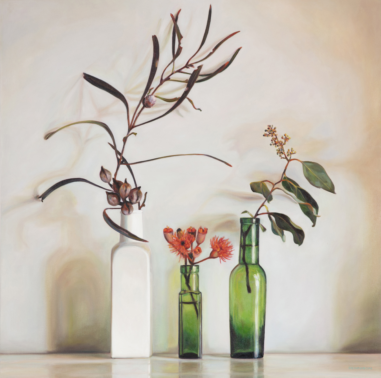 Still Life with Hakea and EucalyptOil on Canvas, 70 x 70cm