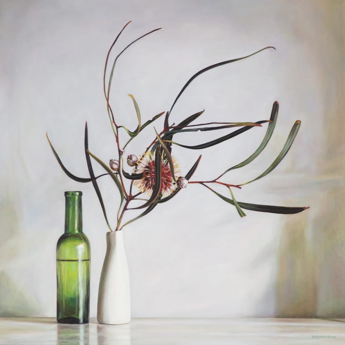 Pincushion Hakea and Winter Light   Oil on Canvas, 70 x 70cm