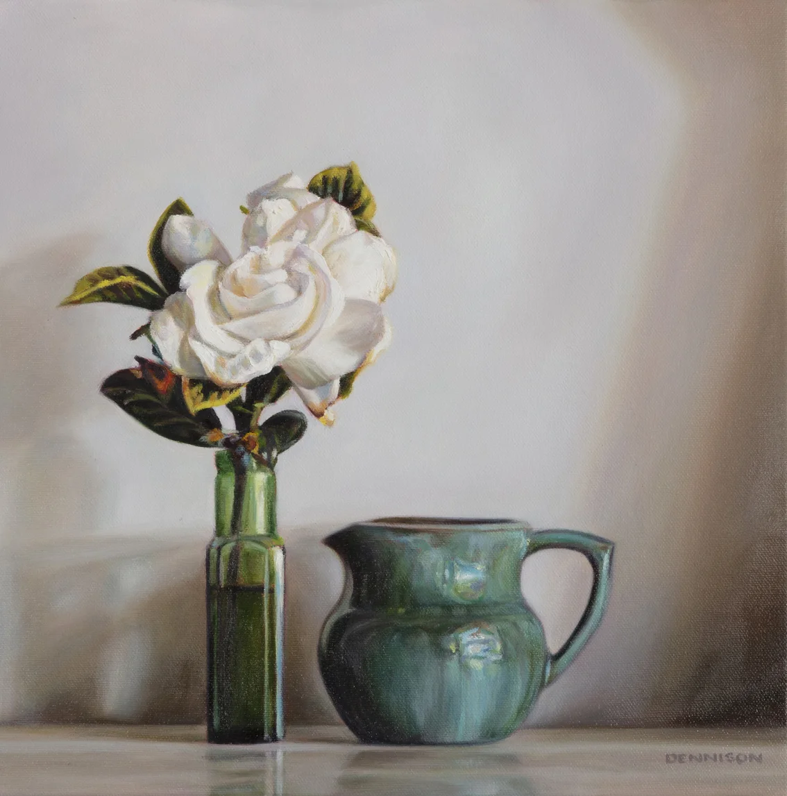 The First Gardenia Oil on Canvas, 35 x 35cm, $1100