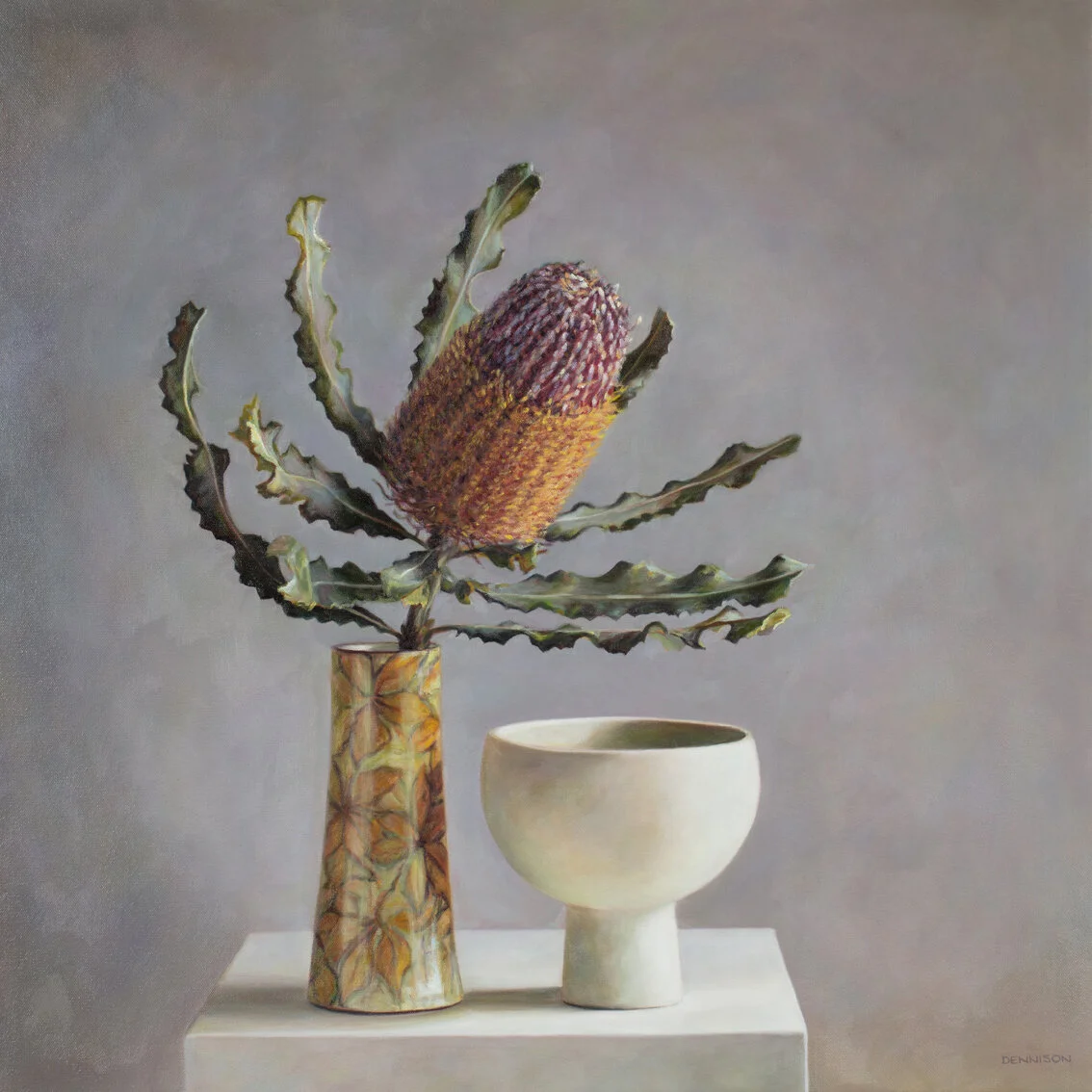 Still Life with Banksia Meziesii   Oil on Canvas, 70 x 70cm, SOLD