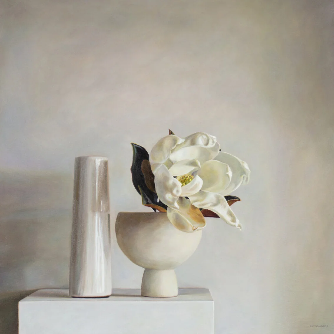 Winter Magnolia Still Life   Oil on Canvas, 70 x 70cm, $2750