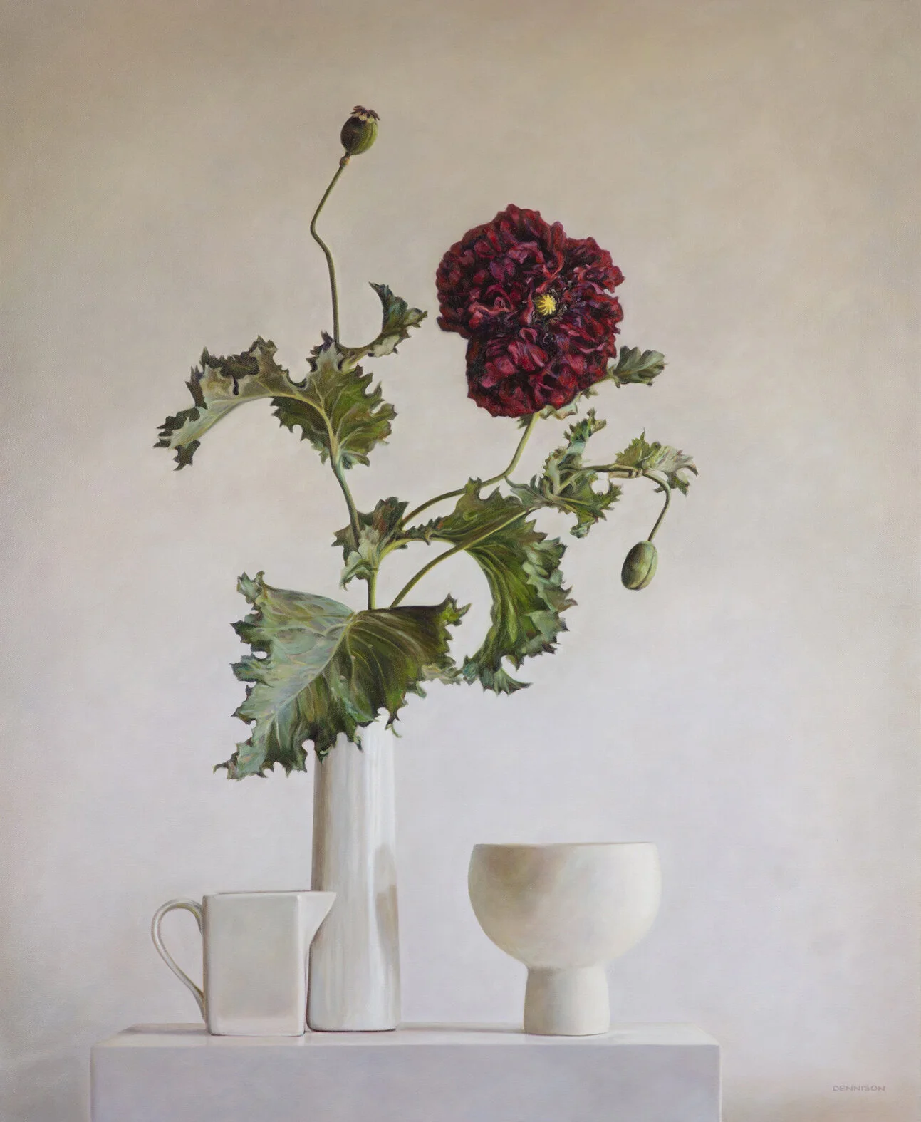 Black Peony Poppy Still LifeOil on Canvas, 110 x 90cm, SOLD