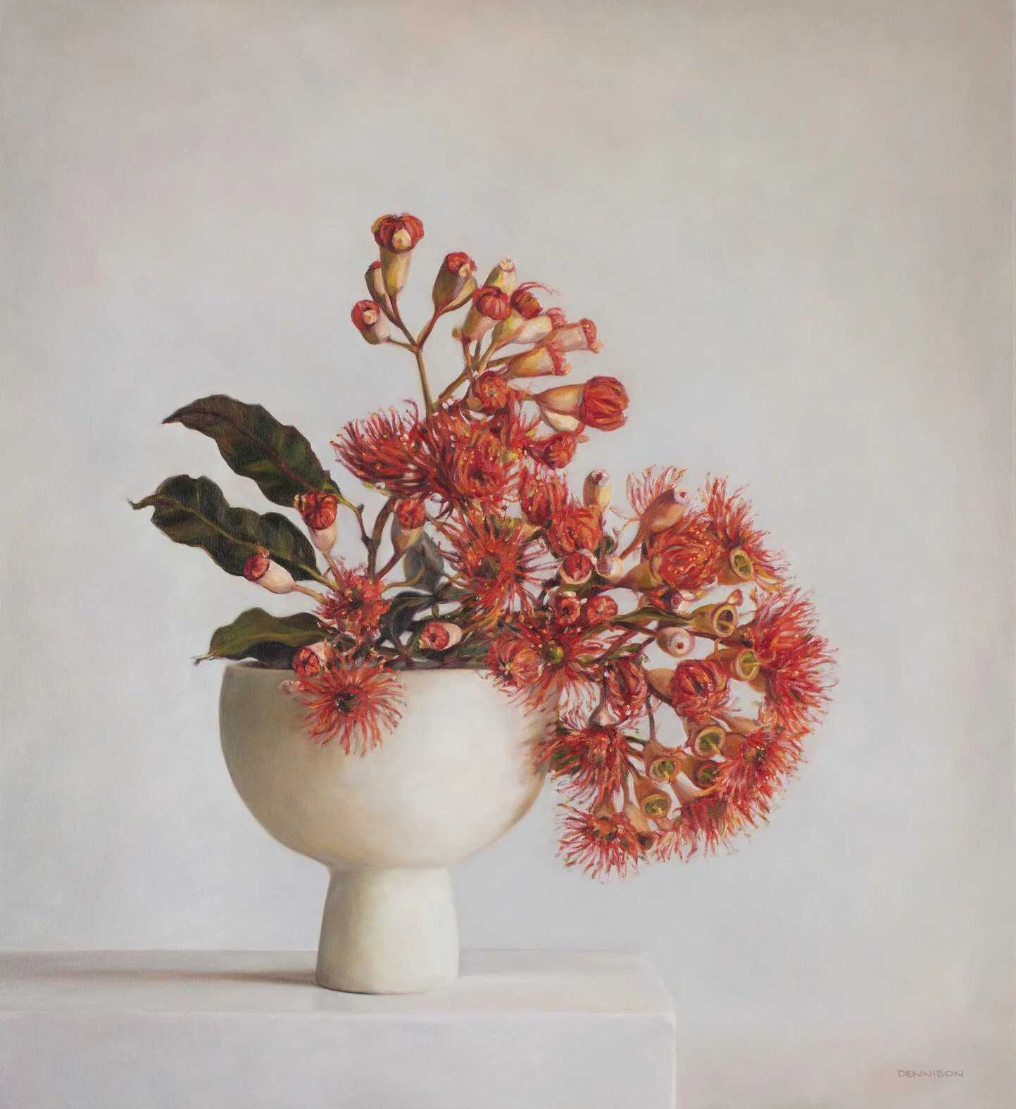 Redgum Blossom from Lila’s TreeOil on Canvas. 70 x 64cm, SOLD
