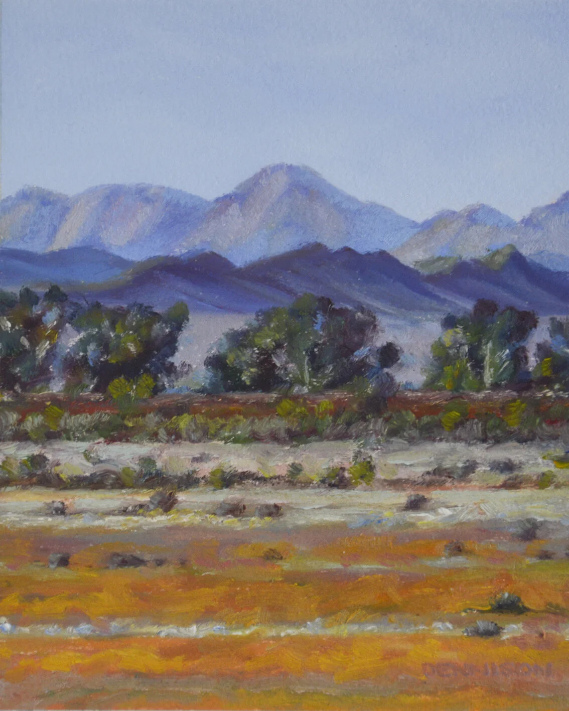 Flinders Ranges 8Oil on Paper, framed, 15.9 x 12.7, SOLD
